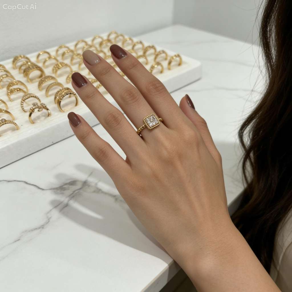 Anillos Ajustables de Acero Inoxidable con baño de oro