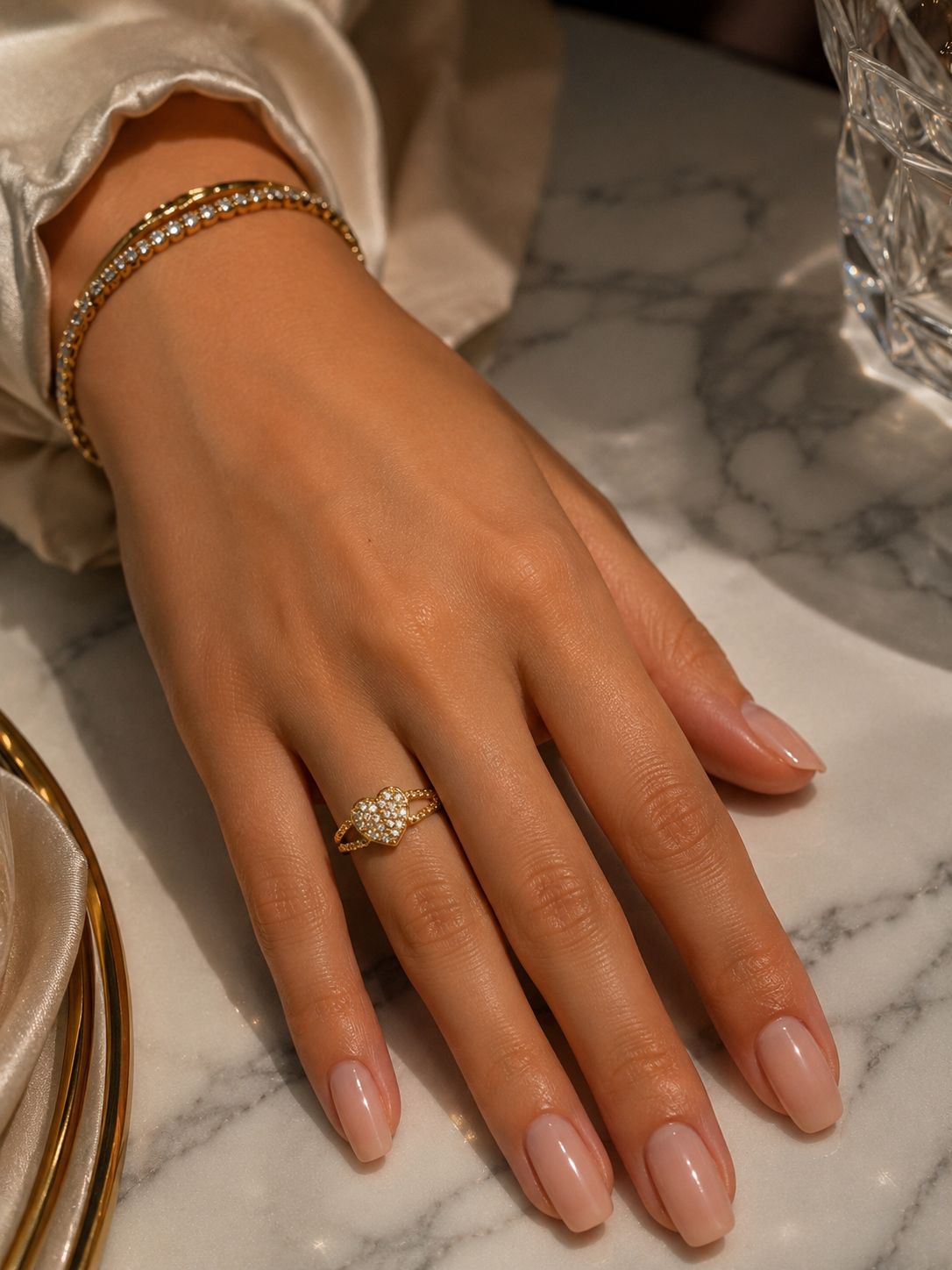 Anillos Ajustables de Acero Inoxidable con baño de oro